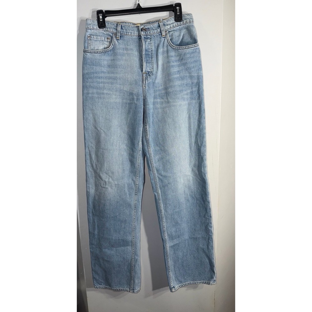 Grlfrnd Bella light wash low rise boyfriend denim jeans button fly size 25"